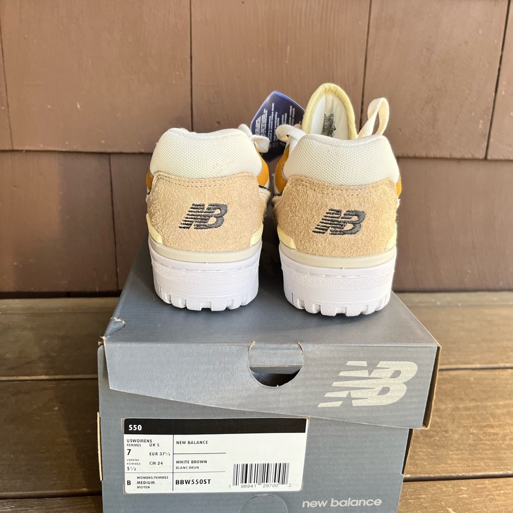 New Balance 550 New in box! Super cute white/brown colors. - Picture 3 of 5